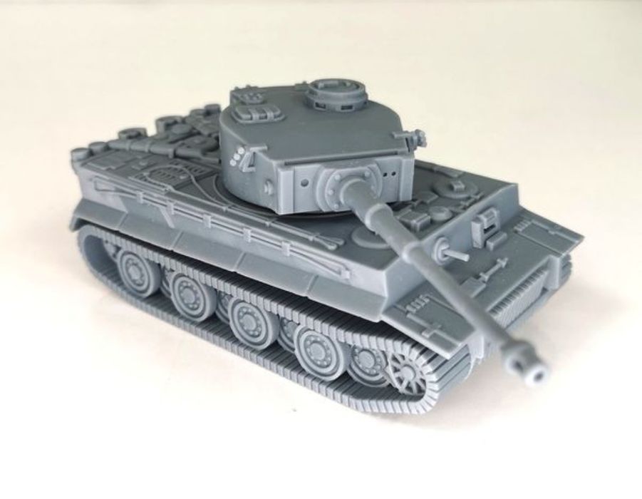 Czołg Tiger I. Skala do gry Bolt Action 1:56. Druk 3D, żywica UV.