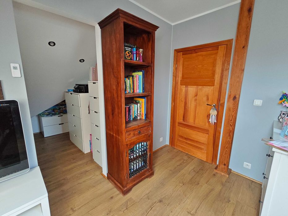 Regał Biblioteczka Kolonialna Almi Decor drewno z okuciami 210cmx55cm