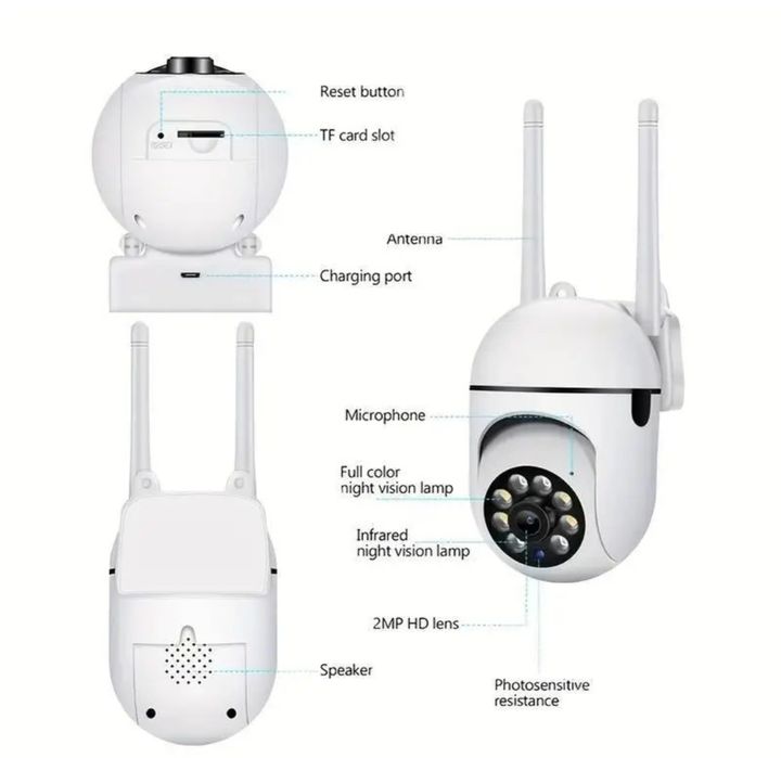 Kamera bezpieczeństwa 1080 P z kolorowym wizjerem obsługa nocne monito