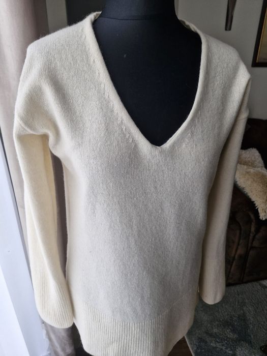 Sweter kremowy wełna kaszmir Massimo Dutti