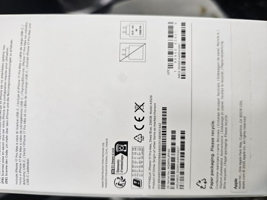 Iphone 17 pro max 256gb 100% 15 ciclos