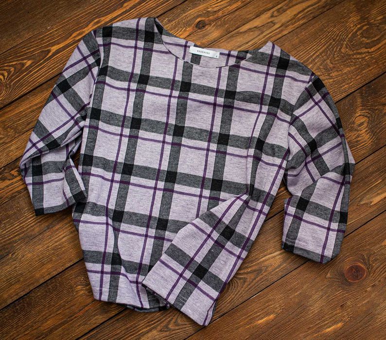 Reserved bluzka w krate S 36 vintage