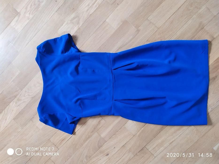 Плаття-тюльпан синє, розмір S 36, з замком на спинці