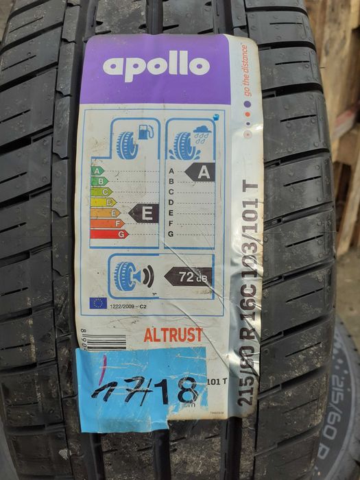 Opony Letnie 215/60 R16 C 103/101T APOLLO UNIROYAL 4 Sztuki NOWE OPONY