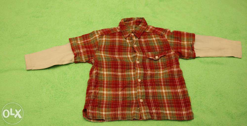 Koszula flanelowa w kratę / 98 / 3 latka /ST Bernard