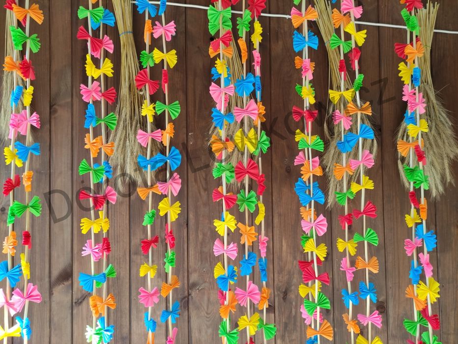 Tradycyjny łańcuch ze słomy i bibuły 3mb