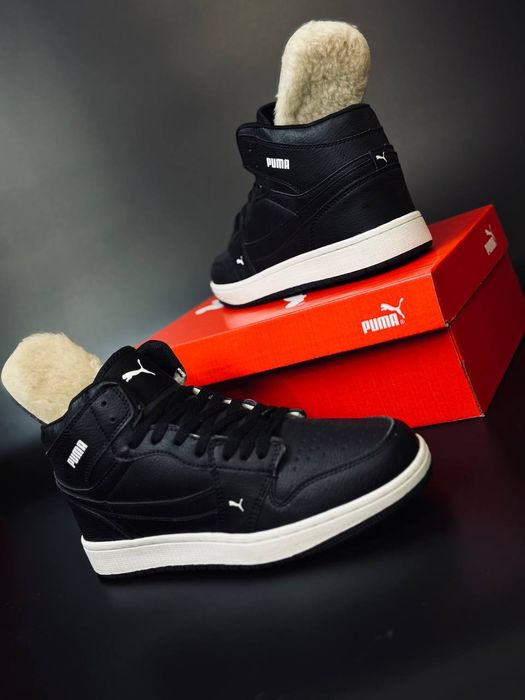 Женские кроссовки Puma Черные кожаные кросівки жіночі зимові