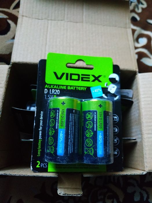 Батарейки Videx R-20 Alkaline. Новые.