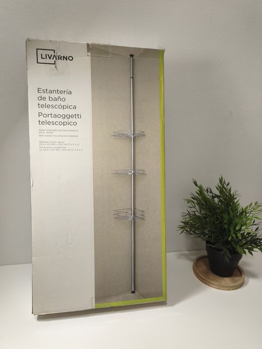 Estante de duche com prateleiras novo