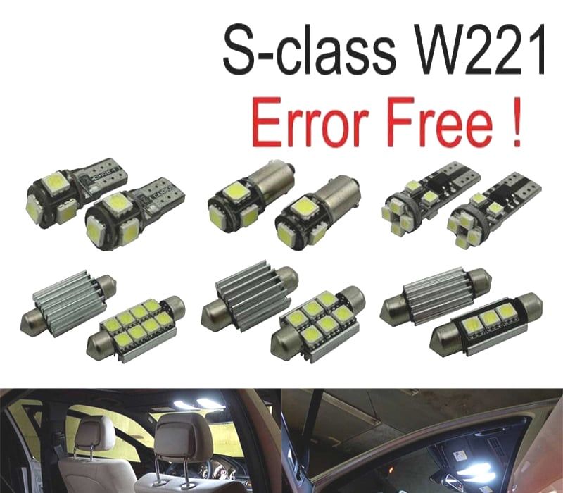 KIT COMPLETO DE 26 LÂMPADAS LED INTERIOR MERCEDES CLASE S W221 S500 S550 S600 S63AMG S65AMG 06-13