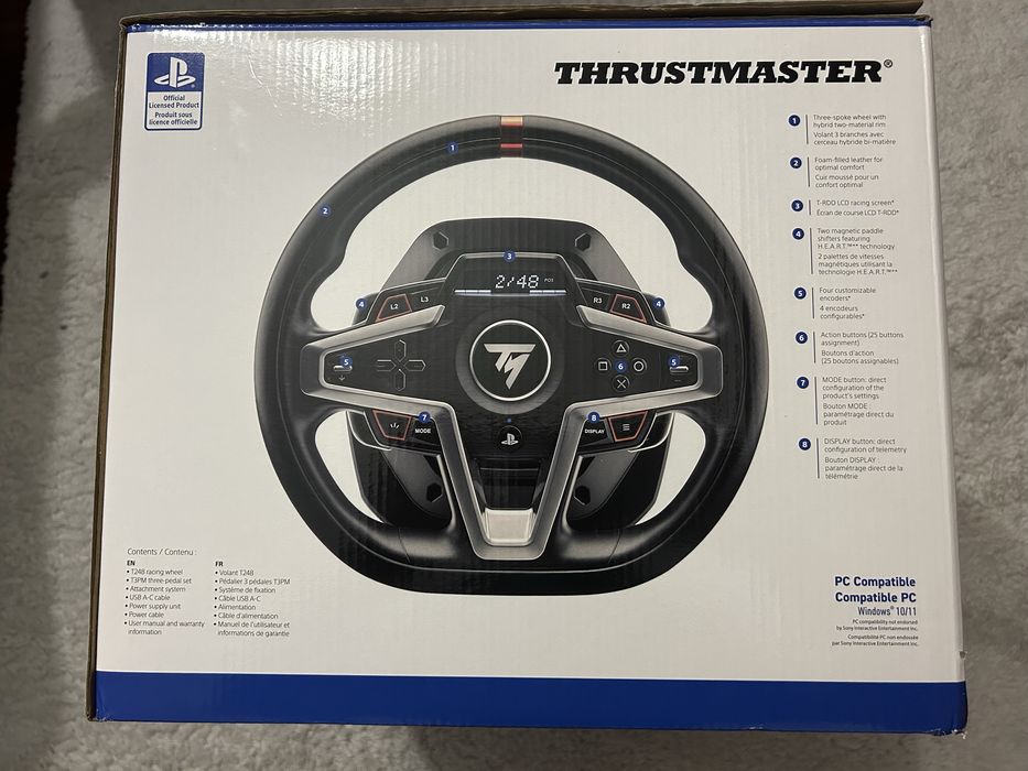 Volante com patilhas+pedais thrustmaster t248 (PC/PS5/PS4)