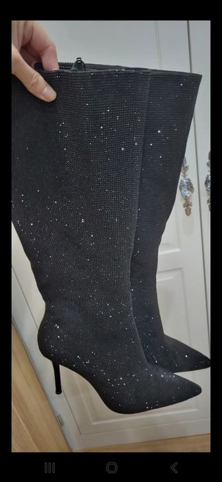 Kozaki Zara 38 cekinowe nowe