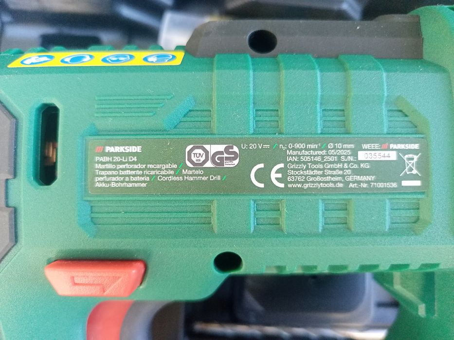 Акумуляторний перфоратор PARKSIDE PABH 20-Li D4