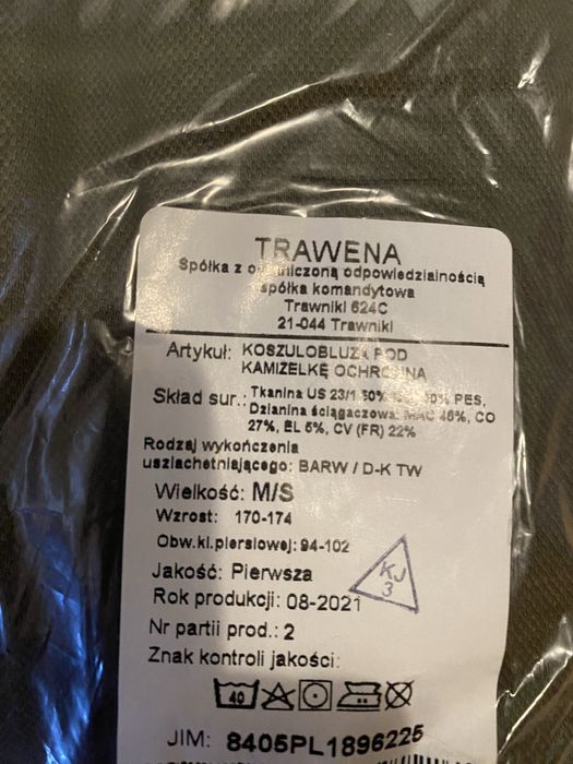 Koszulobluza pod kamuzelke M/S