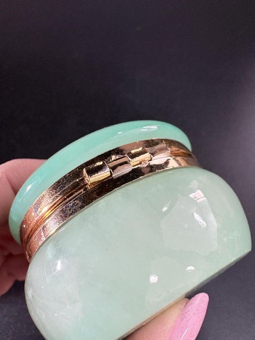 Szkatułka z kwiatem vintage włoski alabaster