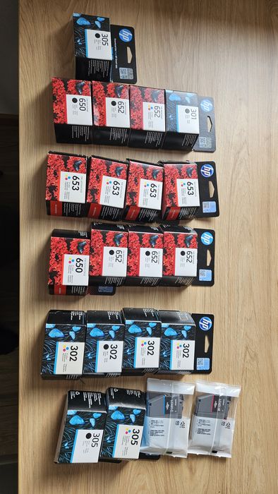 Tusze Hp 653; 652; 650; 305; 301; 302