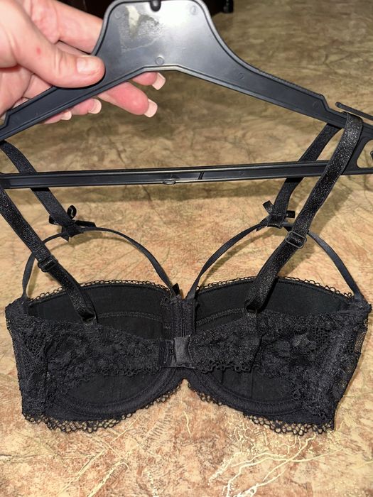 Черный ажурный лифчик бюстргастер 70/75 В