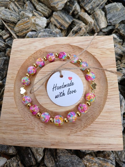 Bransoletka z kamienia naturalnego Howlit Handmade