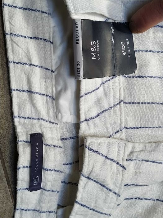 spodnie lniane ,, M & S ' Colection , r. 52 , XXL - NOWE