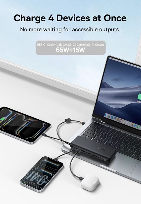 Повербанк 100W BASEUS 20000mAh EnerFill FC41 з 2 кабелями Power Bank