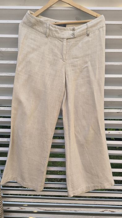 100% szerokie, lniane spodnie claire.dk, r. M