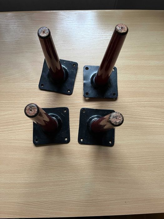 Drewniano-metalowe nogi do mebli 4 sztuki PRL