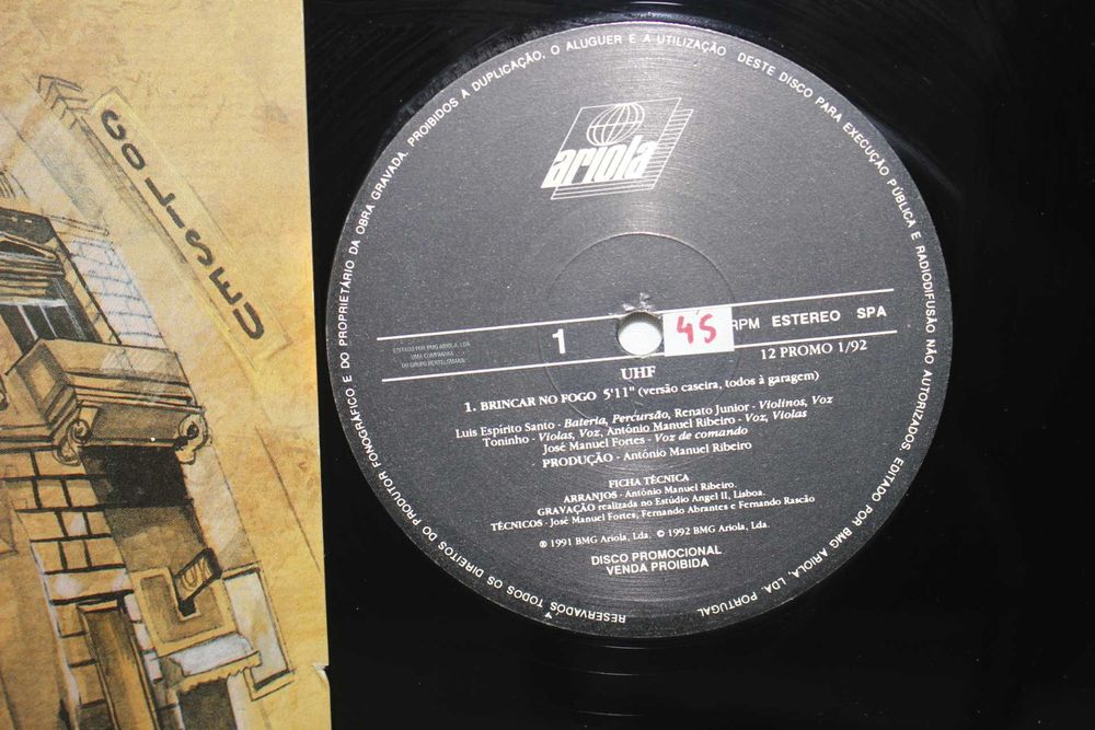 Disco Vinil - UHF - Brincar no Fogo - Promo 1992