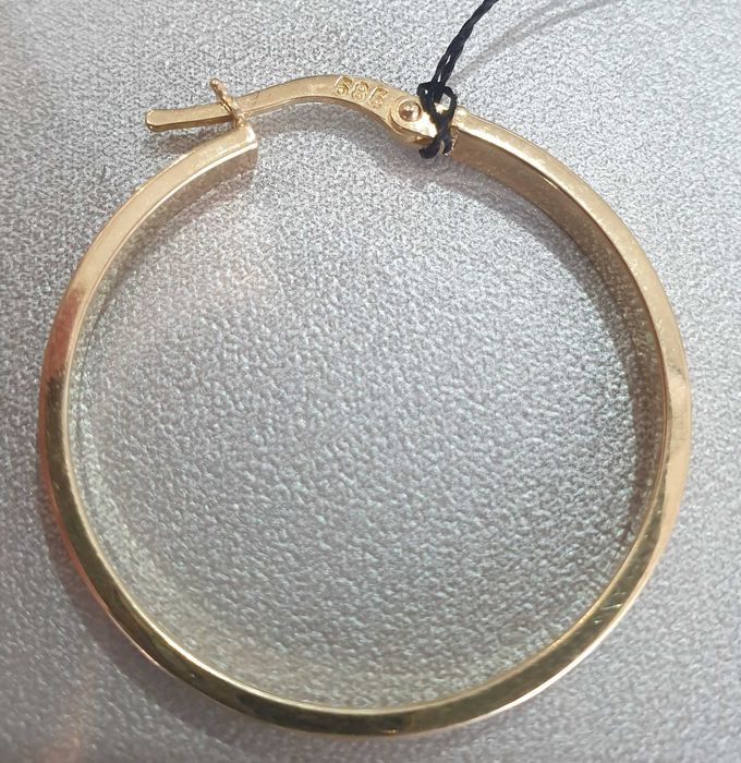 Złote kolczyki pr.585 waga 2.54g 29mm nowe
