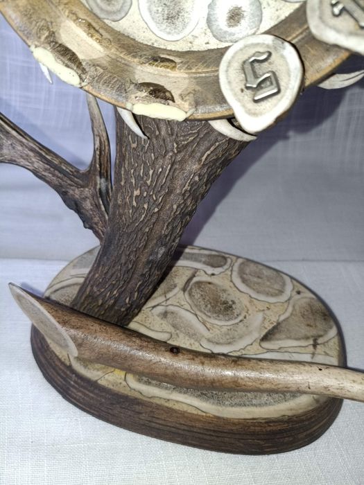 Poroże jelenia zegar trofeum