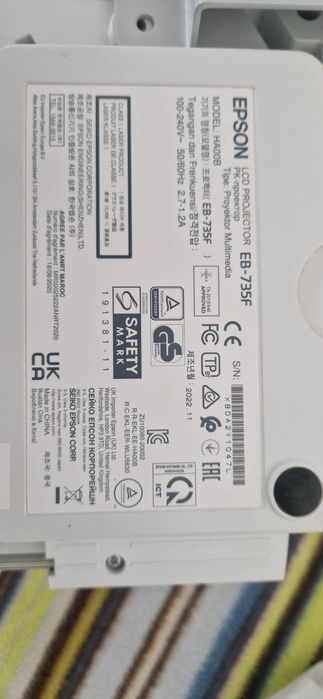 Projetor epson eb-735f