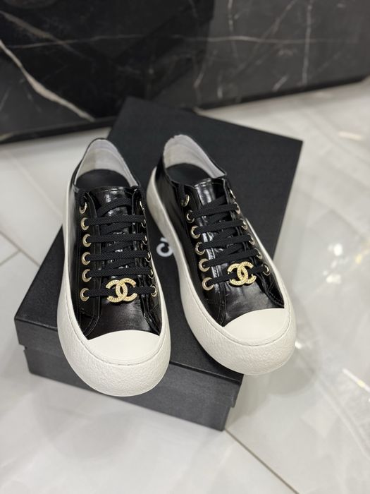 Trampki Chanel black leather