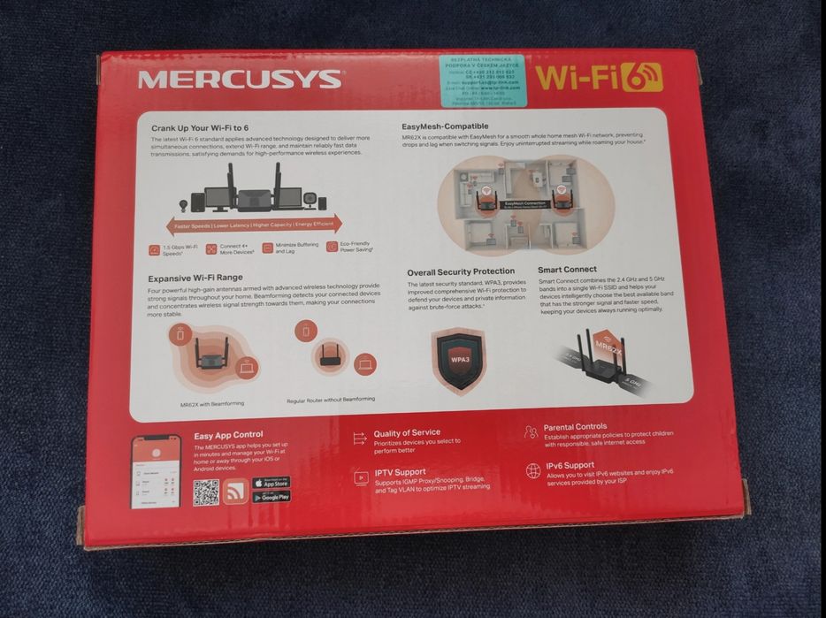 Router bezprzewodowy Mercusys MR62X AX1500 Wi-Fi6