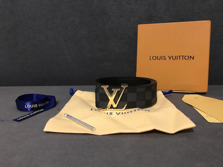 Pasek Louis Vuitton 80-125 szachowncia ebene skora nat i canvas