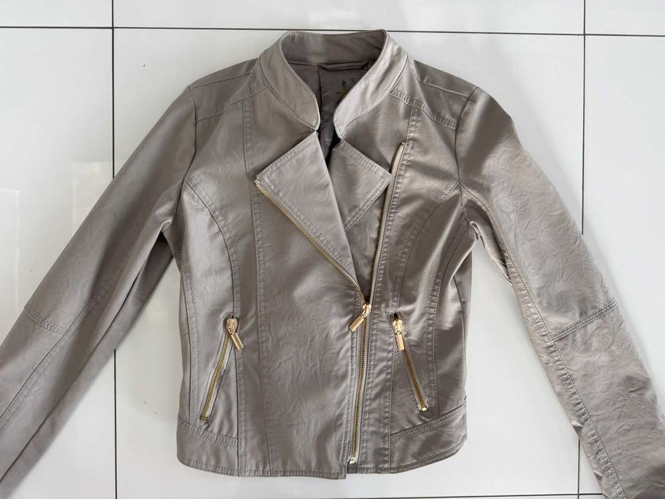 Kurtka ramoneska eko skóra rozmiar XS/S złote suwaki
