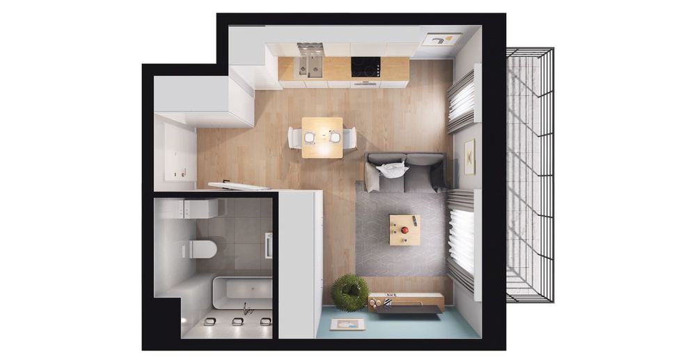 1-pokojowe mieszkanie 26m2 + balkon Bez Prowizji