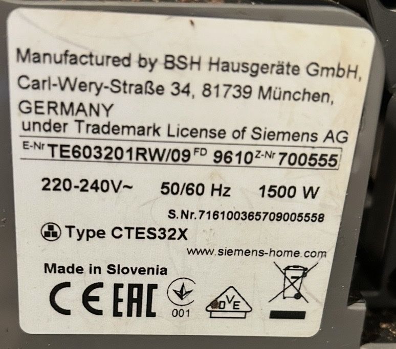 Siemens eq6 S300 płyta główna elektronika
