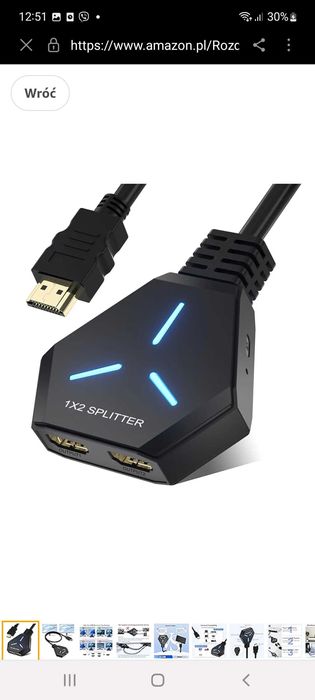 Splitter Rozdzielacz HDMI 1 W 2 displays