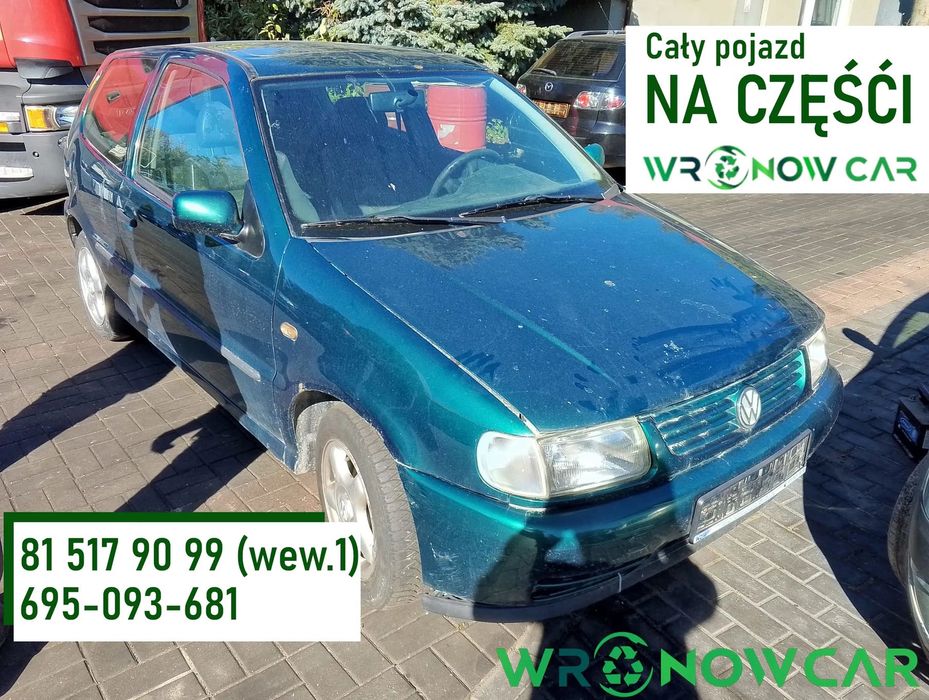 Volkswagen Polo 6N1 (94-99.) 1.0 B 44KM. Silnik AEV Skrzynia DCD/CWN/DCA/CWL/DWZ/DKC/DWY lakier LC6P / C6P / W7 .Cały na części. GWARANCJA !!! Przód Tył Zestaw Komplet Drzwi Klapa Zderzak Błotnik Maska Grill Atrapa Szyba Pas Lampa Lusterko Boczki Fotel Ka