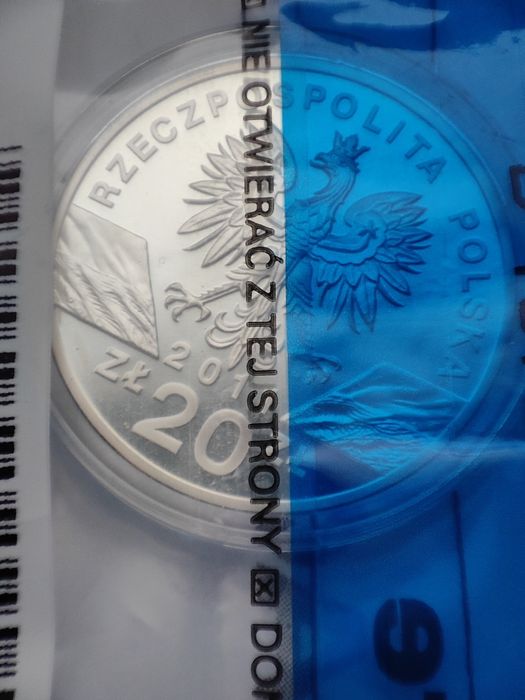 Moneta srebrna 20 zł Borsuk NBP Ag.925
