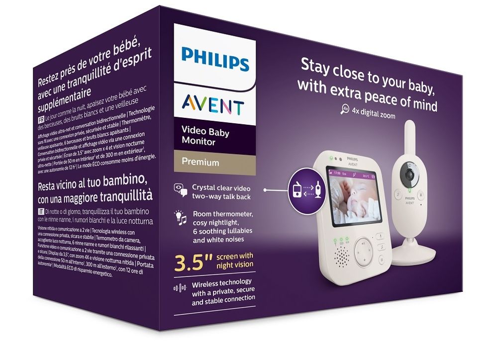 Philips Avent Niania elektroniczna video kołysanki lampka Scd891/26