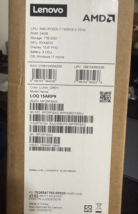 Lenovo LOQ 15ARP9 – RTX 4070 – Ryzen 7 – 24GB RAM - 1TB SSD