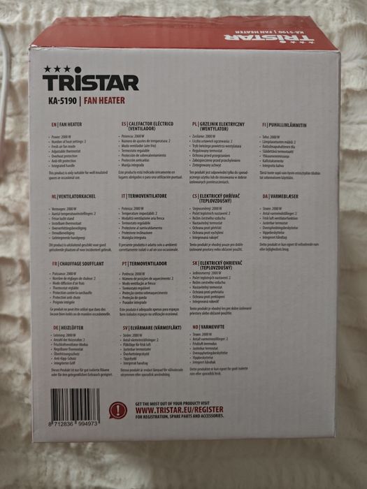 Aquecedor Termoventilador Tristar KA-5190 | 2000W | Branco