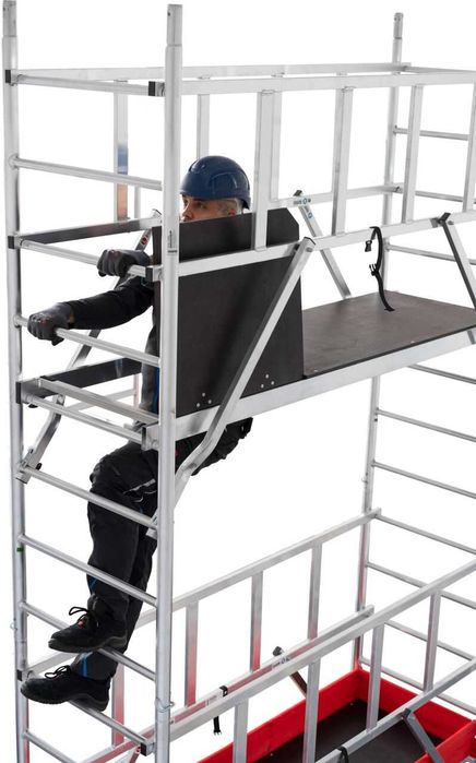 Rusztowanie jezdne KRAUSE PROTEC XXL - 2,0 x 1,35  wysokośc robocza 6,30 m lekkie aluminiowe, rusztowanie przejezdne okazja, tanio