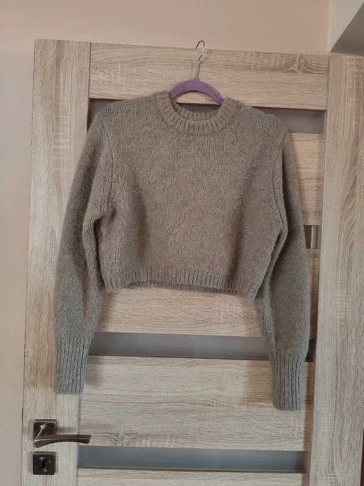 sweter brązowy do pasa zara S bez wad jak nowy