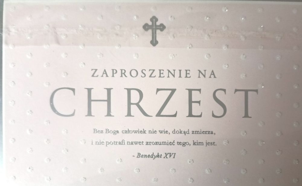 Zaproszenia na chrzest 6 szt.