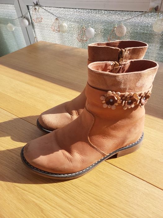 Skórzane, ocieplane kozaczki Lasocki 34