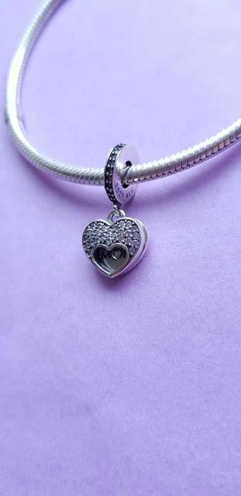 charms zawieszka srebro 925 mama i otwierane serce
