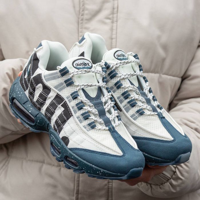 Кросівки Кроссовки Nike Air Max 95 Just Do It White Blue Белый Синий Білий Синій Кросовки Демісезон