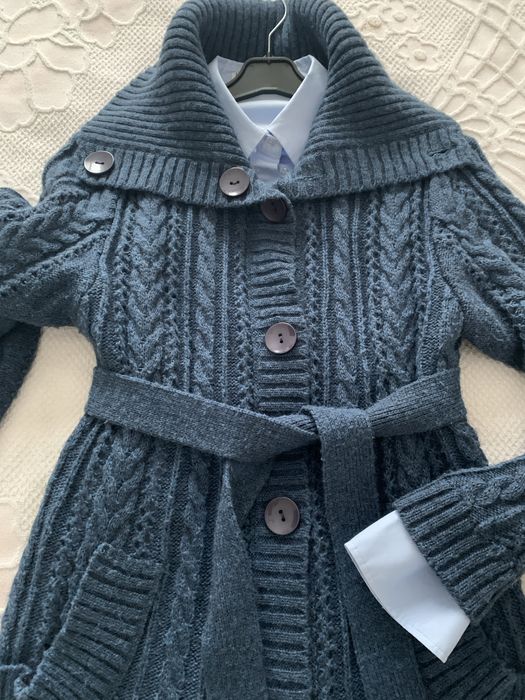 Светер-кардиган шерсть жіночий подовжений на ґудзиках, s-m