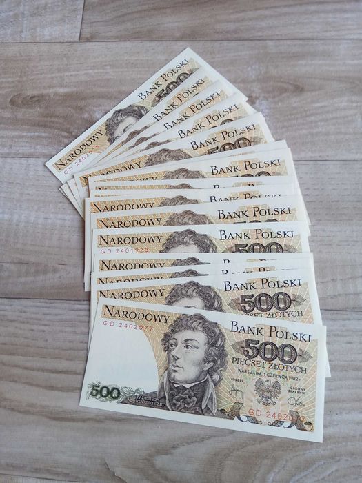 500 zł PRL - stan UNC. Piękne! Ideały.